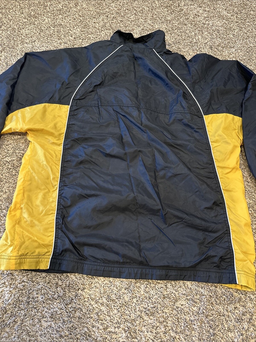 Reebok Jacket Mens Size XLarge Black Yellow Windbreaker Full Zip