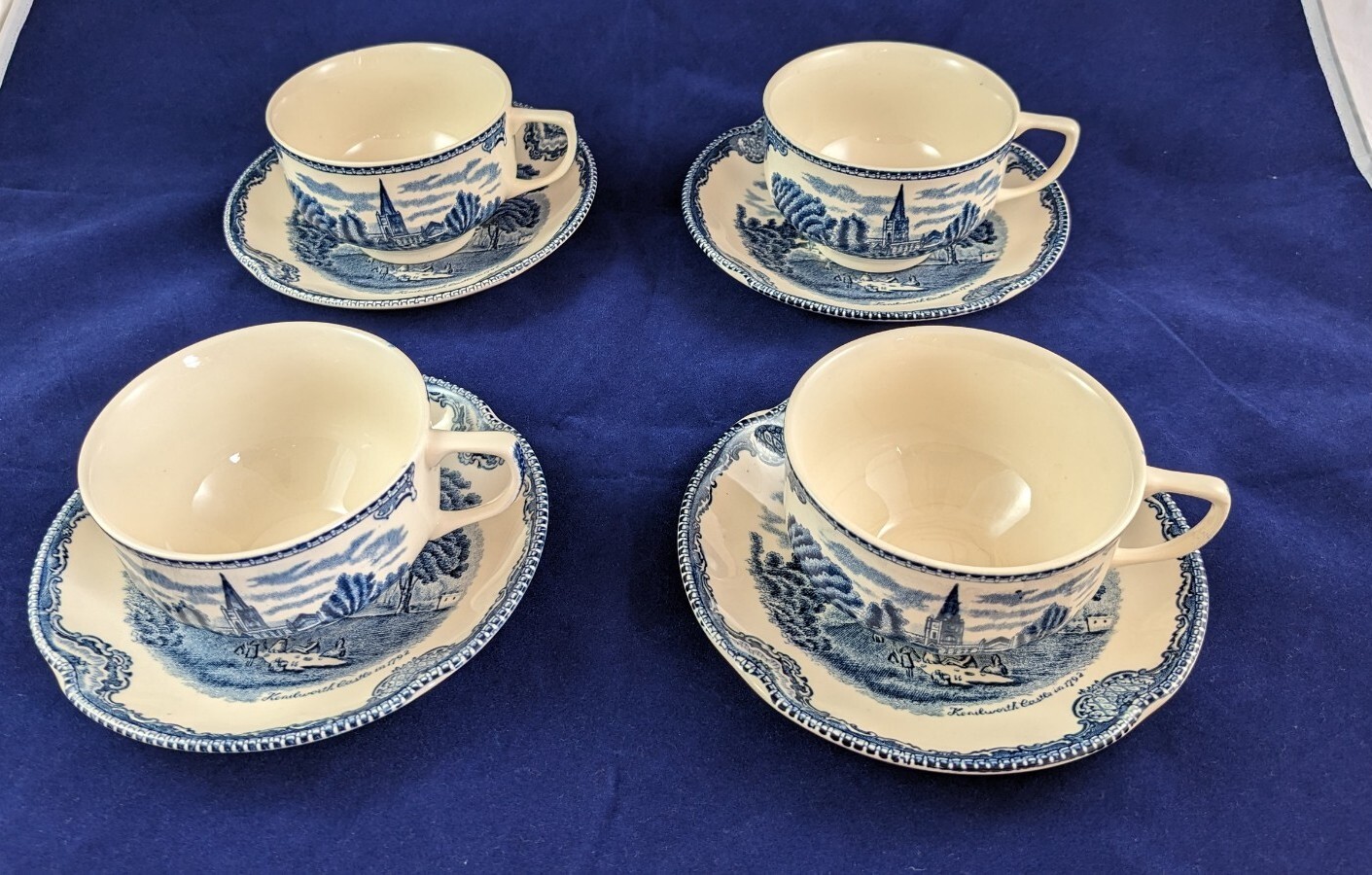 Set Of 4 Johnson Brothers Cups With Saucers Made In England Kenilworth
