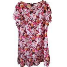 Shein Curve  Multicolor Abstract Print Short Sleeve Dress
