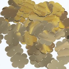 Sequin Flower 1" Gold Metallic Couture Paillettes. Made in USA.