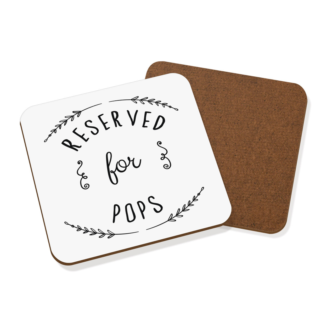 Reserved For Pops Coaster Drinks Mat - Funny Grandad