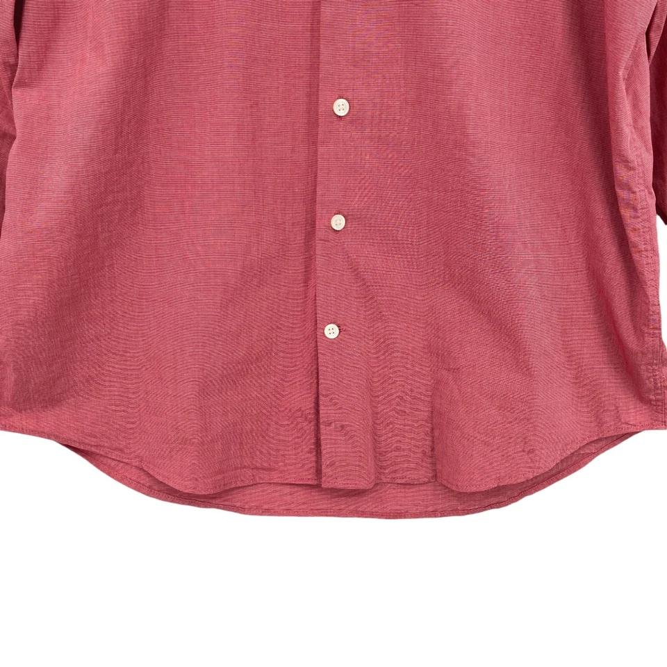 Camisa de vestir Express para hombre grande rosa ajustada manga larga cuello abotonado 1MX Foto 4 de 4