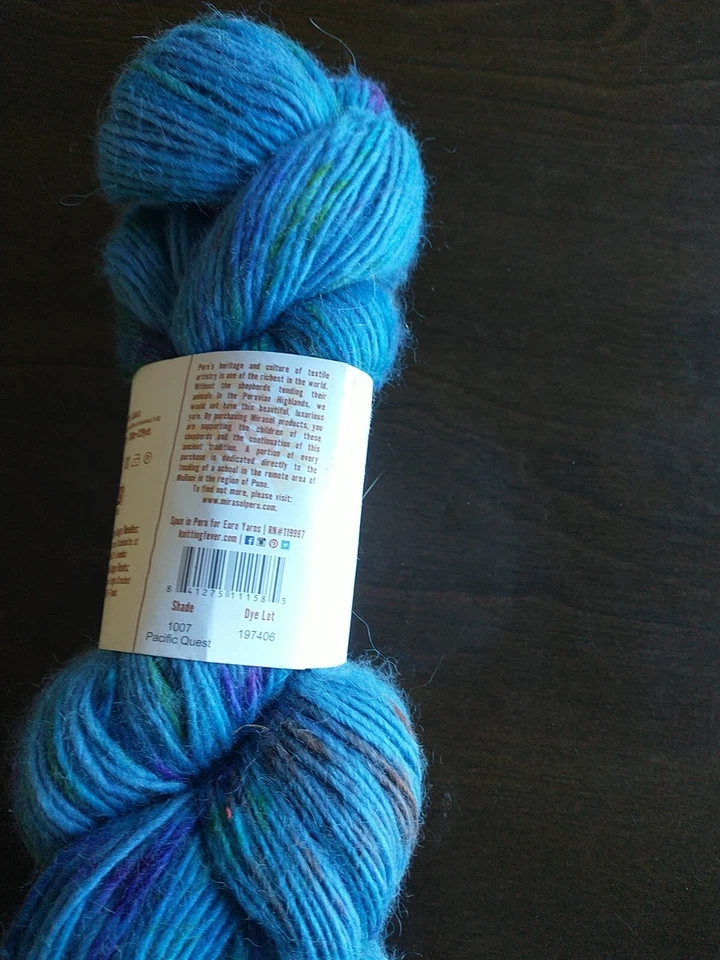 Mirasol Paqu Splash Yarn Shade 1007 Pacific Quest 100% Super Fine Alpaca 100g - Image 3 of 4
