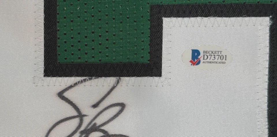 Camiseta verde firmada por Saquon Barkley firmada solo calcomanía certificada por Beckett Foto 3 de 4