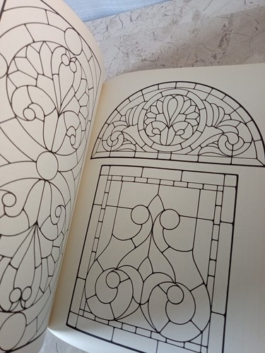 Victorian Stained Glass Pattern Book VTG Dover Ed Sibbett 96 Designs Coloring - Picture 4 of 7