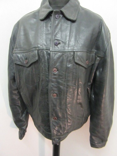 VINTAGE LEVI LEATHER TRUCKER MOTORCYCLE JACKET SIZE XL - 第 1/22 張圖片