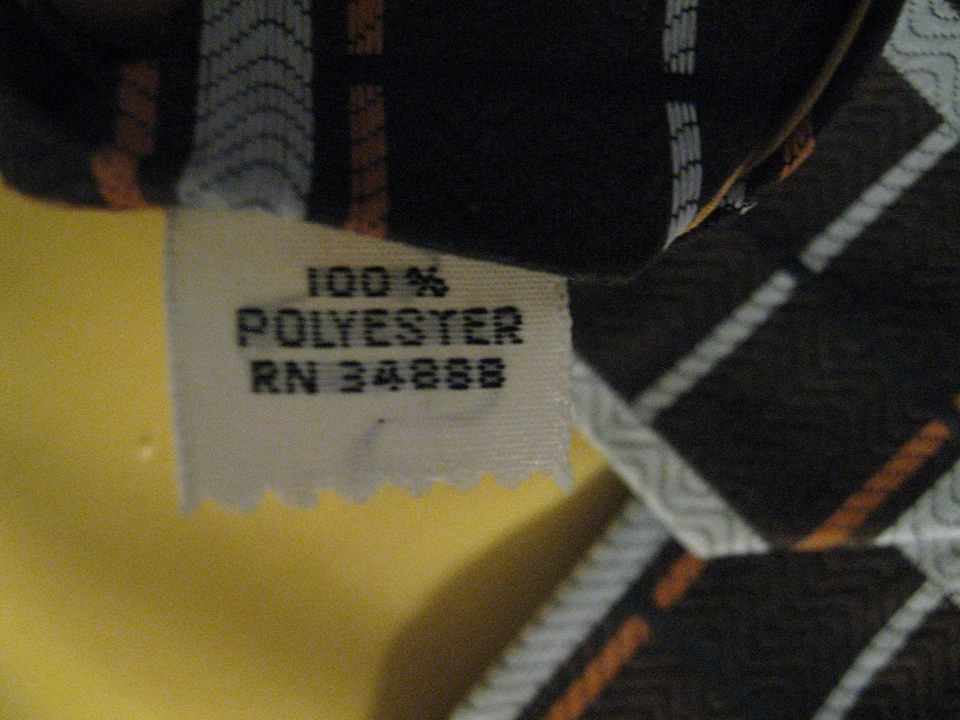 Галстук стойка винтажный 1970-х оранжевый коричневый широкий полиэстер Groovy моды старый галстук - Изображение 4 из 4