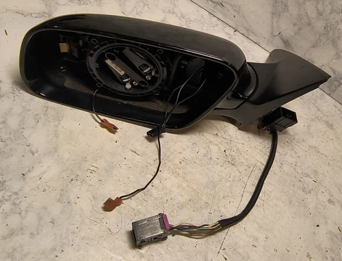 02 03 04 AUDI A6 DRIVERS SIDE MIRROR HEATED AUTO DIM W/ MEMORY NEEDS GLASS BLACK
