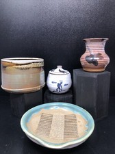 4 X Items Of Studio Pottery 1 Buckfast abbey& 3 Unknown Potters (2 Marked) #2618
