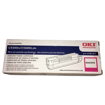 Genuine OKI C550n/C5800Ldn Magenta Toner Color Printers P/n 43381902