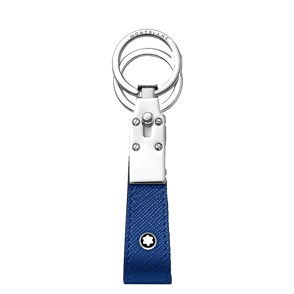 MONTBLANC SARTORIAL PORTACHIAVI IN PELLE DOPPIO ANELLO 130817 COLORE BLU