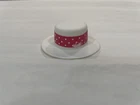 Vintage Barbie Polka Dot Hat White Pink Plastic