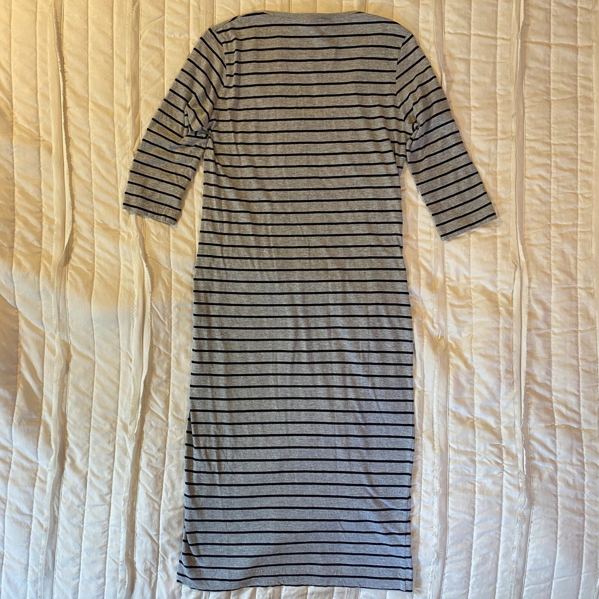 French Connection Dress Womens 10 Gray Black Striped Scoop Neck Body Con  Pencil | eBay