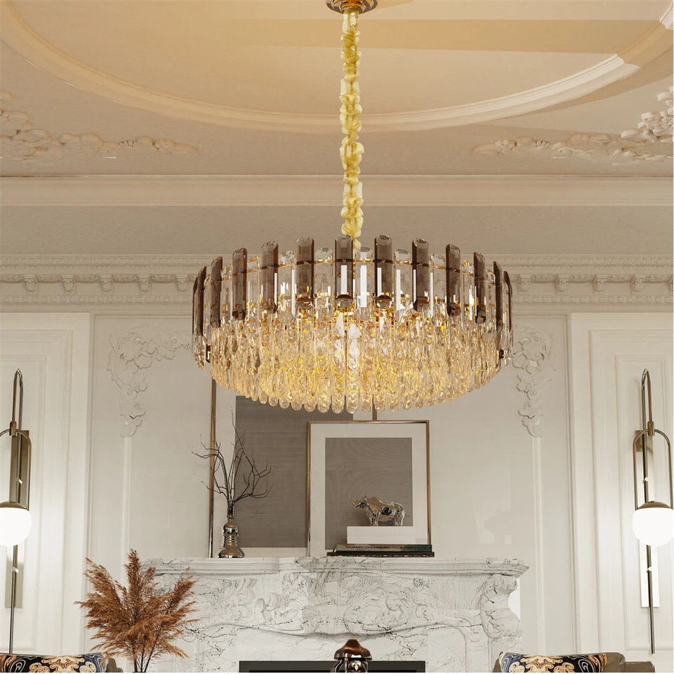 Lámpara de araña colgante brillante para sala de estar de cristal de 3/4/5 capas para el hogar Foto 2 de 4