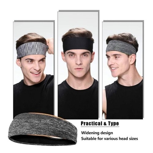 3pcs Moisture-wicking Sweatband Men Sports Headband Stretchy Sweatband - Picture 2 of 10