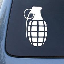 Grenade - Car Truck Notebook Vinyl Decal Sticker 2071 Vinyl Color White Grenade - Car Truck Notebook Vinyl Decal Sticker 2071 Vinyl Color White