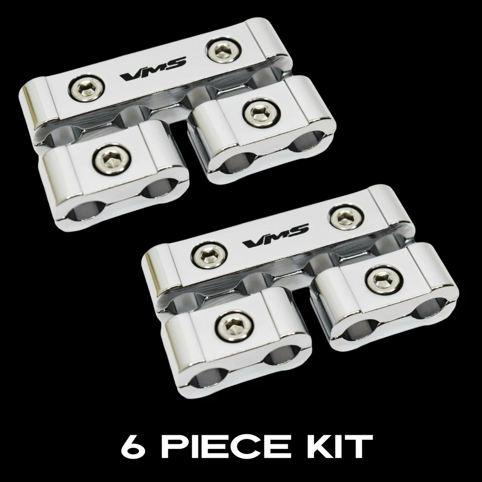 6 PIEZAS SEPARADORES DE CABLES DE BUJÍA DE CROMO PLATEADO 8 MM 8,5 MM 9 MM 10 MM CABLES Foto 2 de 4