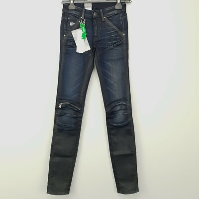G-Star Damen Jeans Skinny W23 L32 Mid Rise Blau 5620 Mid Zip Stretch Brandneu