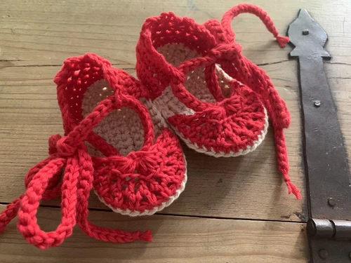 Sandalia Roja Esparteña 3/6 Meses Zapato  Alpargatas Patucos Bebe Recién Nacido