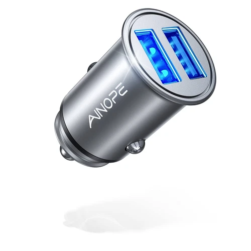 	AINOPE Car Charger Smallest 4.8A All Metal USB Car Charger Port Fast Charge ...