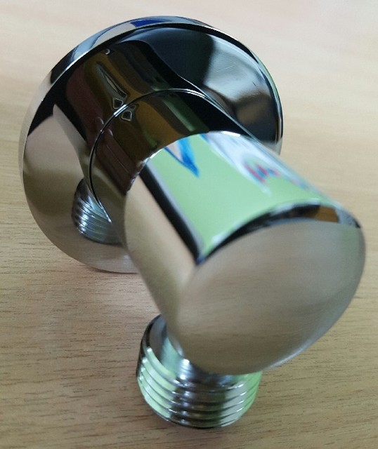 CHROME ROUND WALL SHOWER HOSE OUTLET ELBOW BRASS 1/2" CP MINIMAL P eBay