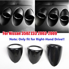 Cubierta de cápsula de calibre de tablero de instrumentos de fibra de carbono 3 piezas para RHD Nissan 350Z Z33 03-09
