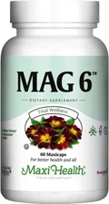 Maxi-Health Research Kosher Vitamins - Mag 6 Magnesium With B-6 - 60 Capsules
