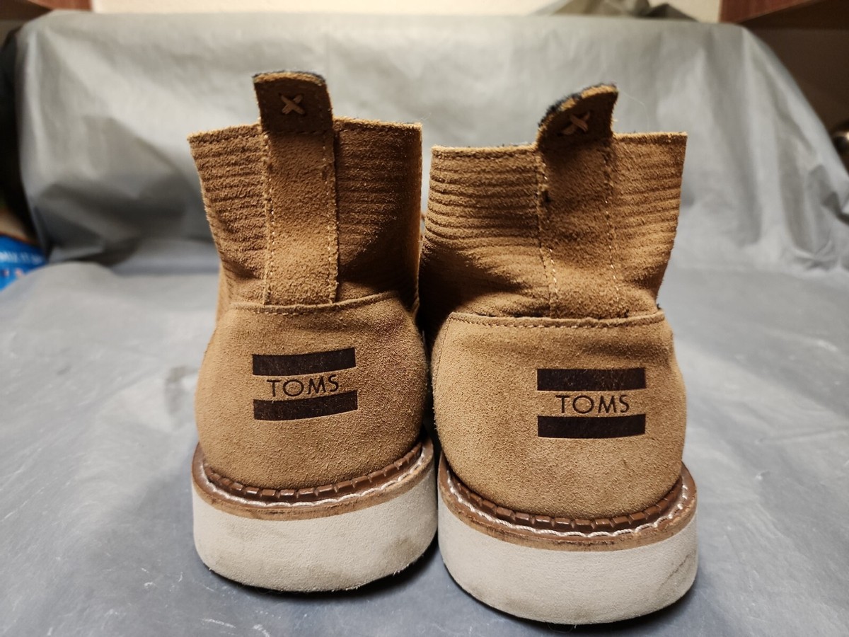 Mens 13 TOMS Mateo Suede Chukka (Ankle Boots): Brown / Beige 
