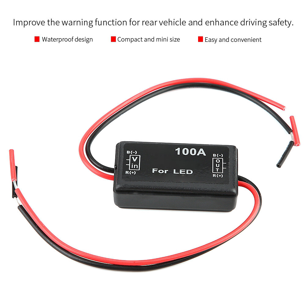 Auto Motorcycle LED Pulsing Strobe Flash Light Switch Module Rear Brake