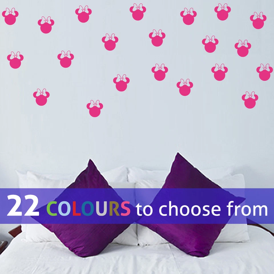 MINNIE MOUSE head pack ears 3 in inch wide wall art sticker decal disney nursery - Image 2 of 4