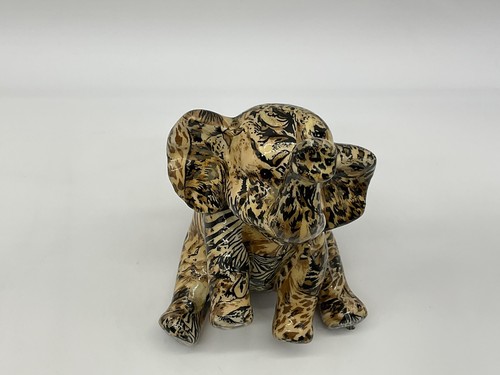 Figura bebé elefante 6 pulgadas de alto safari diseño de retazos - Imagen 10 de 11