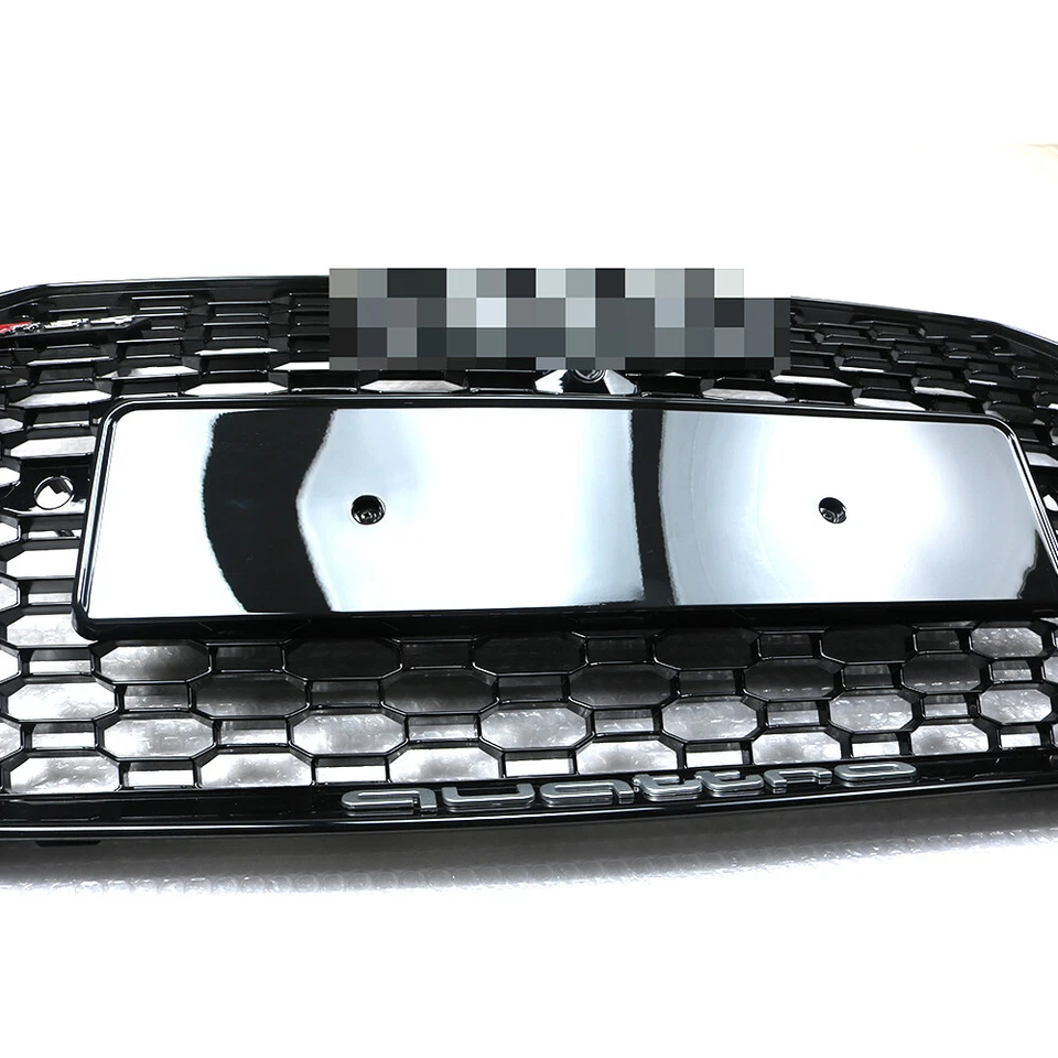 For 2017-2018 Audi A4/S4 B9 RS4 Style Honeycomb Mesh Hex Grille Black W/ Quattro - Image 4 of 4