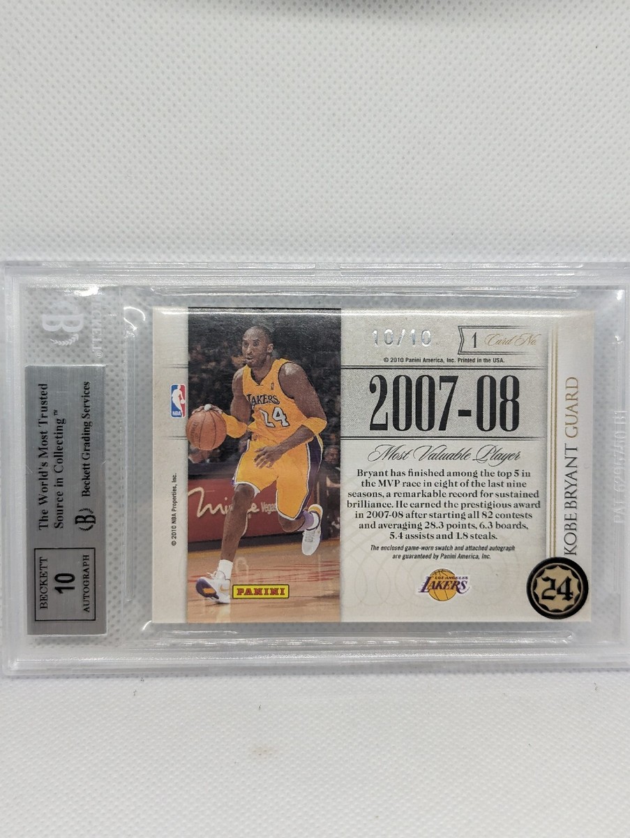 09-10 Panini National Treasures Kobe Bryant Patch Auto 10/10 BGS 9