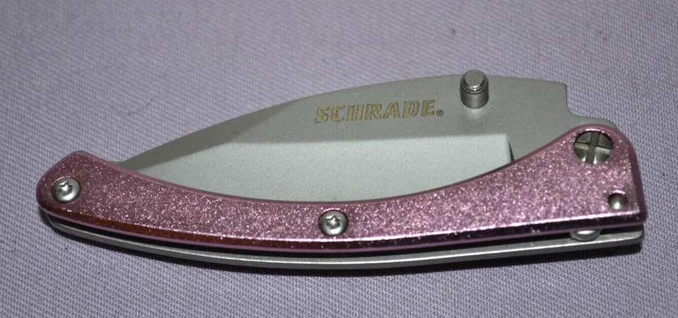 Cuchillo de Bolsillo Plegable Schrade Protector de Bolsillo SCH222P Rosa Linerlock---Nuevo Otro Foto 3 de 4