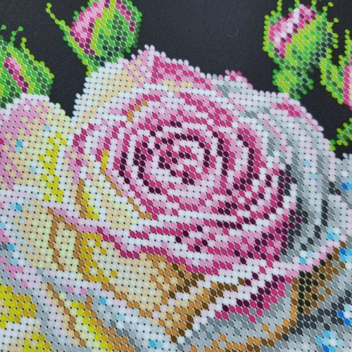 Bead Embroidery Kit Roses DIY Beaded Stitching Bead Needlework bs 3435 - Picture 5 of 13