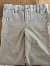 Vineyard Vines Hockey Embroidered Khaki Pants adjustable waist boys Size 4 EUC