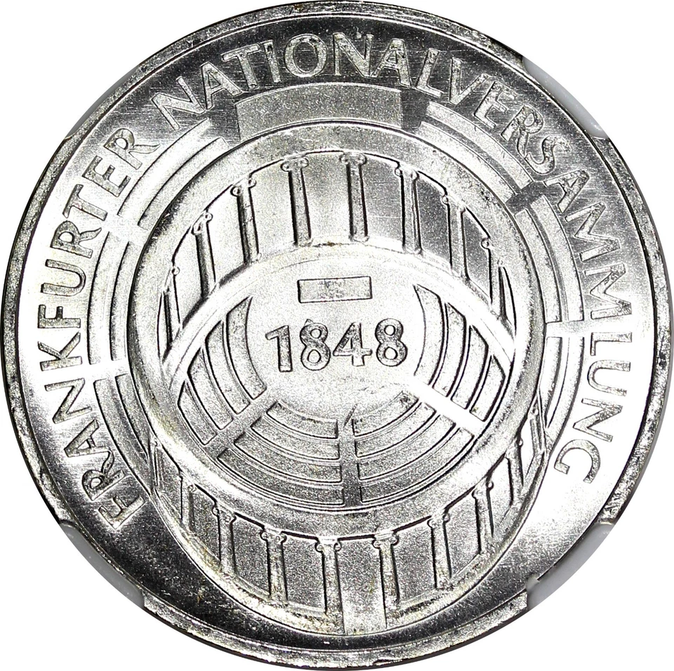 ALEMANIA Plata 1973 G 5 Mark Frankfurt Asamblea Nacional NGC MS63 KM#137 (031) Foto 4 de 4