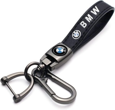 2000-2023 Genuine Leather Key Chain for BMW Series - Black Keyring Accessory