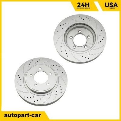 Front Drilled & Slotted Rotors Fits 2006-2010 Ford Explorer Mercury Mountaineer