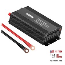 1000W Power Inverter for Vehicles  DC 12V to AC 110V Charger  USB-A 1000C