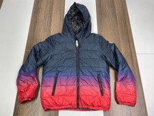 Abercrombie Kids Youth 13/14 Blue Faux Fur Lined Jacket Coat Ombre Gradient Soft