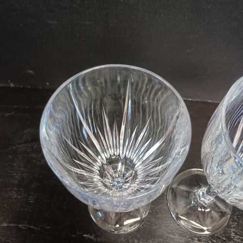 Godinger Shannon Ingrid Crystal Water Goblet Stem Wine Glass 10 Oz Set Of 2 - Picture 4 of 6