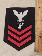 WWII USN Navy Nuclear Weapons Technician 1st Class Rate Chevron Patch L@@K!!!.