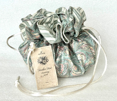 VINTAGE HALLMARK HEATHER MIST DRAWSTRING COTTON POUCH MADE IN USA