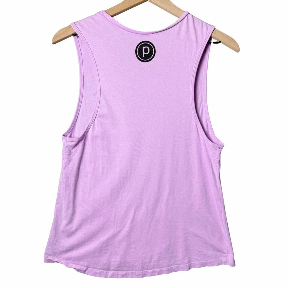 Pure Barre “Summer tuckin” Muscle Tank Light Pink 100% Cotton Women’s Size L - Image 2 of 4