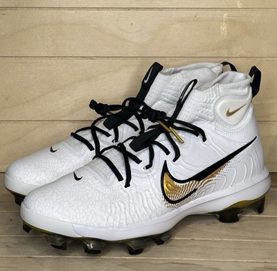 Nike Alpha Huarache NXT MCS White Gold Baseball Cleats FZ8650-119