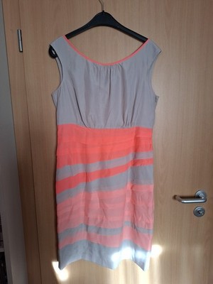 Damen Sommer Kleid Etui Corall/Rosa/Grau 40