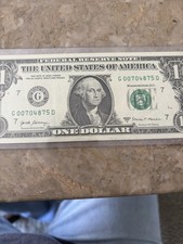 Fancy G James Bond 007 Low Run Uncirculated $1.00 Note..