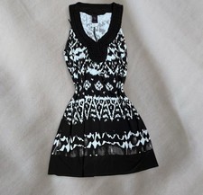 boho brown & white wrapper dress size small