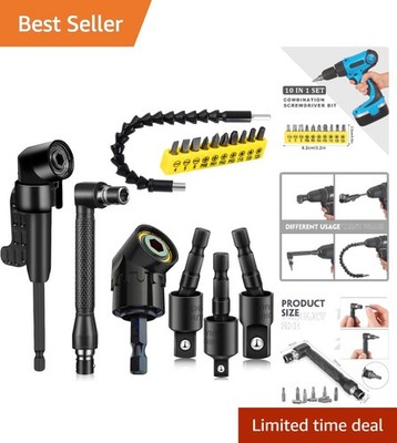 Ultimate Drill Extension Set: 17-Pcs with Flexible & Right Angle Accessories